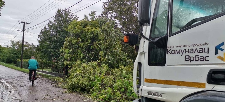 Vrbas, Snažno nevreme čupalo drveće 